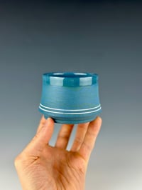 Image 1 of No.18 | Teal and Blue Marbled Porcelain Tumbler 