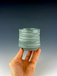 Image 1 of No.27 | Grey, Teal, and Black Marbled Porcelain Tumbler