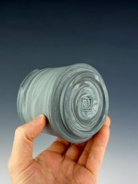Image 2 of No.28 | Grey, Teal, and Black Marbled Porcelain Tumbler