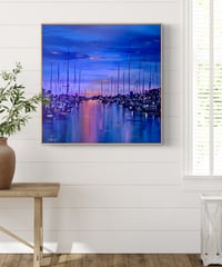 Image 2 of Original Framed Art ‘Mooloolaba Harbour Lights’
