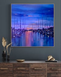 Image 4 of Original Framed Art ‘Mooloolaba Harbour Lights’