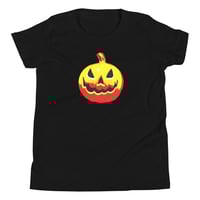 Image 1 of Youth Short Sleeve T-Shirt - Jack O Lantern Vintage Red Yellow