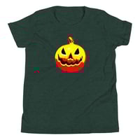 Image 8 of Youth Short Sleeve T-Shirt - Jack O Lantern Vintage Red Yellow