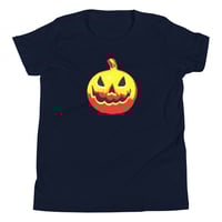 Image 16 of Youth Short Sleeve T-Shirt - Jack O Lantern Vintage Red Yellow