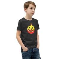 Image 18 of Youth Short Sleeve T-Shirt - Jack O Lantern Vintage Red Yellow