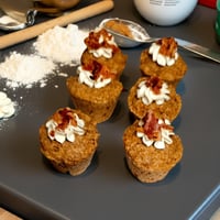 Image 1 of Honey Cinnamon Pupcakes with Bacon Sprinkles