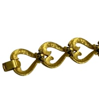 Image 2 of Vintage Crown Trifari Gold Tone Linked Hearts Bracelet