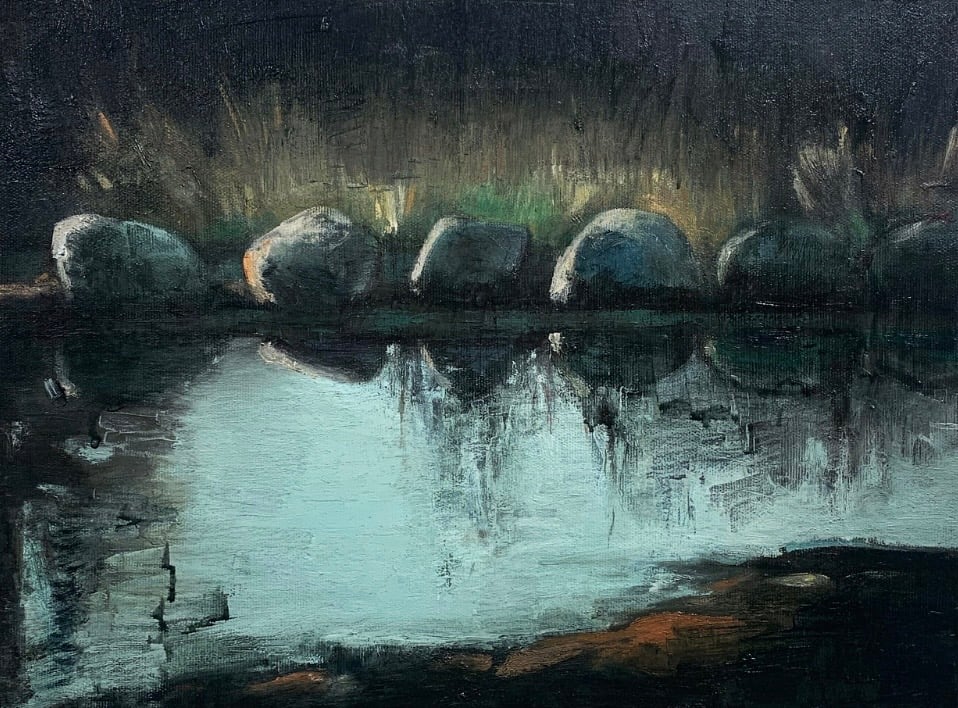 Image of "Islands Brygge – Malerdrømme og tankestreger – Pyt #3" / 30x40 cm