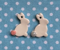 Image 8 of Ceramic Hanging Little Bunnies  Sideways or back view (Set of 2)