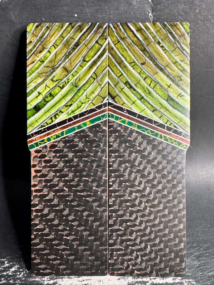 Image of Mammoth Tooth & Copper Carbon Fiber Segmented Knife Scales 