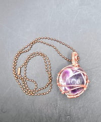 Image 2 of Amethyst Pendant/Copper Ball Chain 