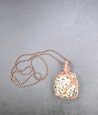 Image 4 of Dalmatian Stone Pendant/Copper Ball Chain 