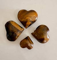 Image 1 of TIGERS EYE LOVE HEART SHAPED 