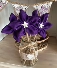 #19 Hessian Rustic Flowers - Deep Purple