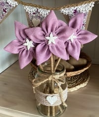 Image 1 of #20 Hessian Rustic Flowers - Light Violet