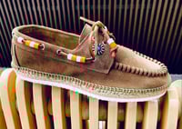 Image 1 of Lagoa brown cow suede deck espadrilles shoes made in Italy