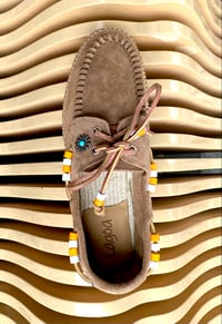 Image 2 of Lagoa brown cow suede deck espadrilles shoes made in Italy