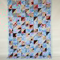 Image 2 of Rosy Apple Handmade Quilt Upcycled Vintage Fabrics & Wool Blanket
