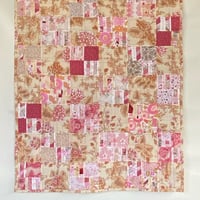 Image 2 of Blush and Bark Handmade Quilt Upcycled Vintage Fabrics & Wool Blanket