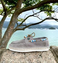 Image 1 of Lagoa grey cow suede deck espadrilles shoes made in Italy