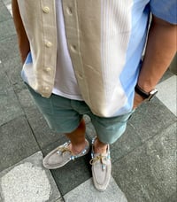 Image 3 of Lagoa grey cow suede deck espadrilles shoes made in Italy