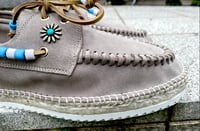 Image 5 of Lagoa grey cow suede deck espadrilles shoes made in Italy