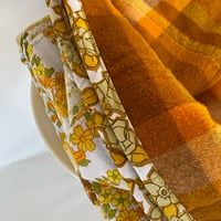 Image 5 of Amber Stitches Handmade Quilt Upcycled Vintage Fabrics & Wool Blanket