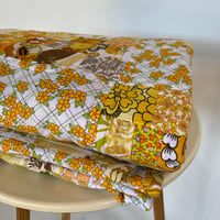 Image 4 of Amber Stitches Handmade Quilt Upcycled Vintage Fabrics & Wool Blanket