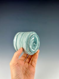 Image 3 of No.37 | White and Teal Marbled Porcelain Tumbler