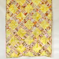 Image 2 of Sunlit Harvest Handmade Quilt Upcycled Vintage Fabrics & Wool Blanket