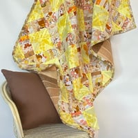 Image 5 of Sunlit Harvest Handmade Quilt Upcycled Vintage Fabrics & Wool Blanket