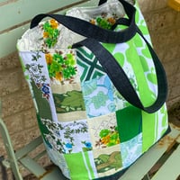 Image 4 of Heartland Handmade Tote Bag Upcycled Vintage Fabrics & Denim