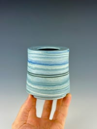 Image 1 of No.49 | White, Blue, and Teal Marbled Porcelain Bud Vase