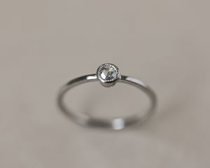 Image of Platinum 3mm rose-cut diamond ring with ‘Milled edge’ setting (LON254)