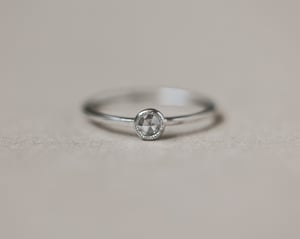 Image of Platinum 3mm rose-cut diamond ring with ‘Milled edge’ setting (LON254)