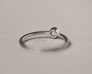 Image of Platinum 3mm rose-cut diamond ring with ‘Milled edge’ setting (LON254)