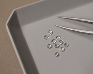 Image of Platinum 3mm rose-cut diamond ring with ‘Milled edge’ setting (LON254)