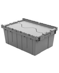 Image 1 of Attached Lid Container with Traction Bottom, 21 x 15 x 9", Grey DC211509GREY