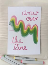 Image 1 of draw over the line Print A4