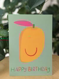 Image 1 of Happy Birthday Mango Grußkarte