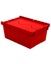 Image 1 of Attached Lid Container with Traction Bottom, 21 x 15 x 9", Red DC211509RED