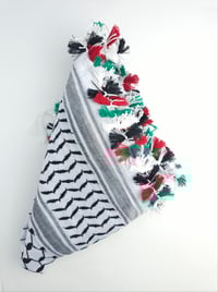 Image 6 of Palestinian Flag Colour Tassel Keffiyeh (made in Jordan)