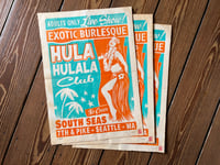 Image 1 of Hula Hulala Club Linocut Print  FREE SHIPPING
