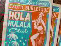 Image 2 of Hula Hulala Club Linocut Print  FREE SHIPPING