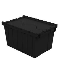 Image 1 of Attached Lid Container with Traction Bottom, 21 x 15 x 12", Black DC211512BLACK