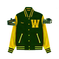 Image 1 of WESTINGHOUSE LETTERMAN JACKET (GREEN & YELLOW)