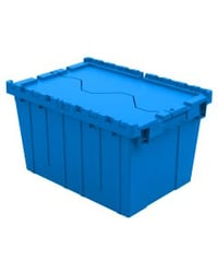 Image 1 of Attached Lid Container with Traction Bottom, 21 x 15 x 12", Blue DC211512BLUE