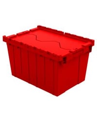 Image 1 of Attached Lid Container with Traction Bottom, 21 x 15 x 12", Red DC211512RED