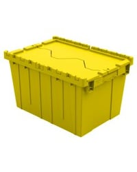 Image 1 of Attached Lid Container with Traction Bottom, 21 x 15 x 12", Yellow DC211512YELLOW