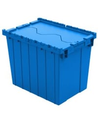 Image 1 of Attached Lid Container with Traction Bottom, 21 x 15 x 17", Blue DC211517BLUE